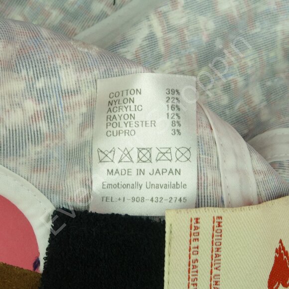 Emotionally Unavailable x Playboy Hat Mens M Red White Blue Cotton Blend Tweed - Picture 7 of 7